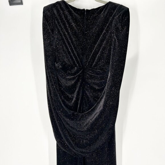 Talbot Runhof Black Metallic Eternity-Sleeve Velvet Gown - Picture 6 of 11